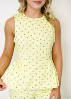 Candice Ruffle Hem Polka Dot Top