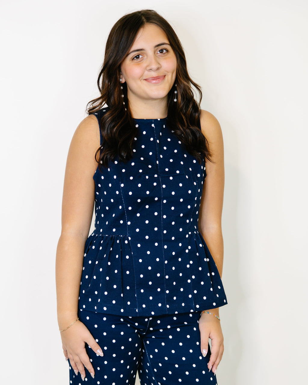 Candice Ruffle Hem Polka Dot Top