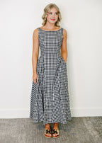 Lisa Gingham Sleeveless Maxi Dress