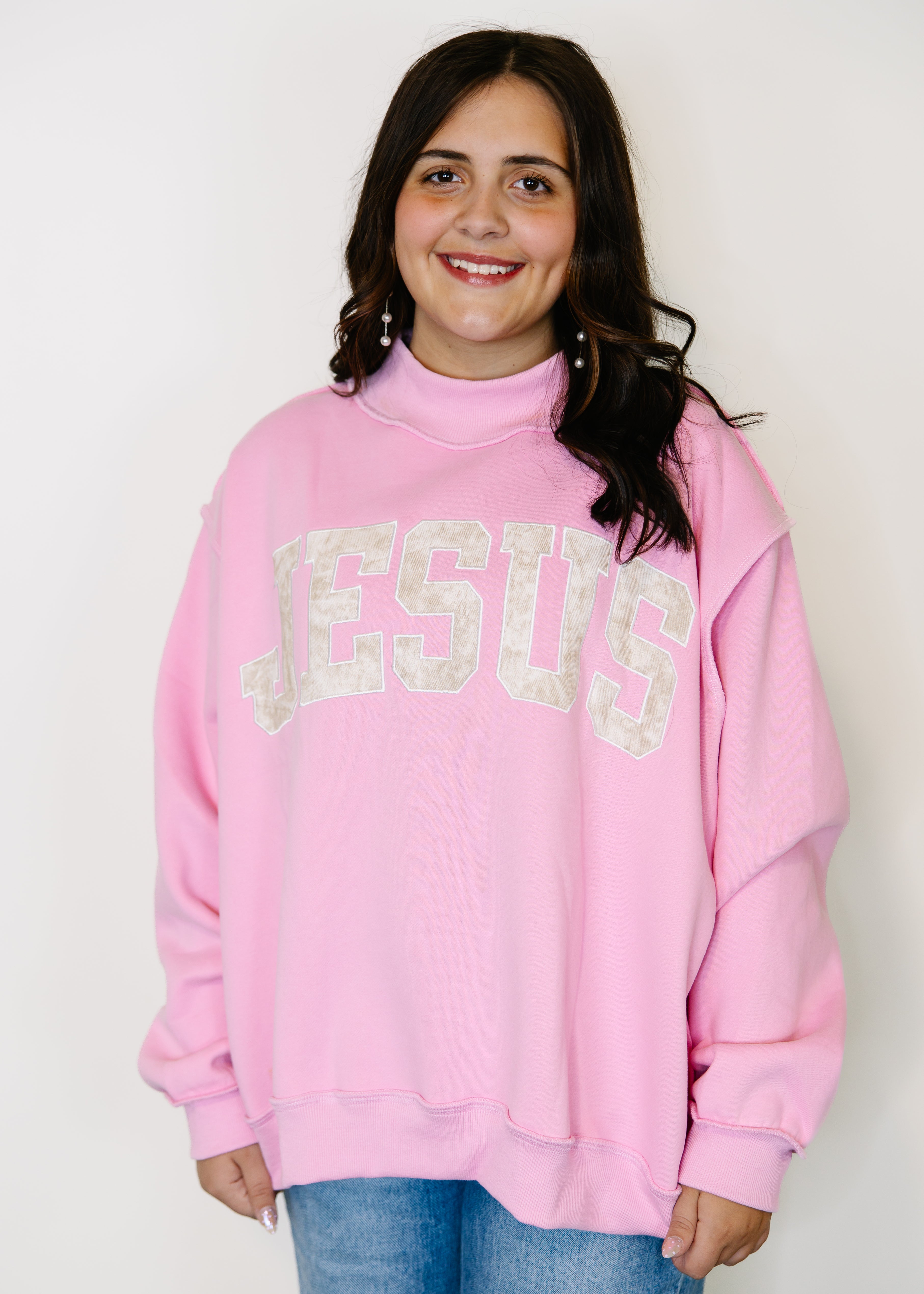 Jesus Camo Embroidered Mock Neck