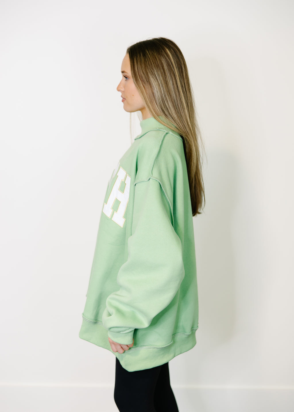 Posh Embroidered Mock Neck Sweatshirt