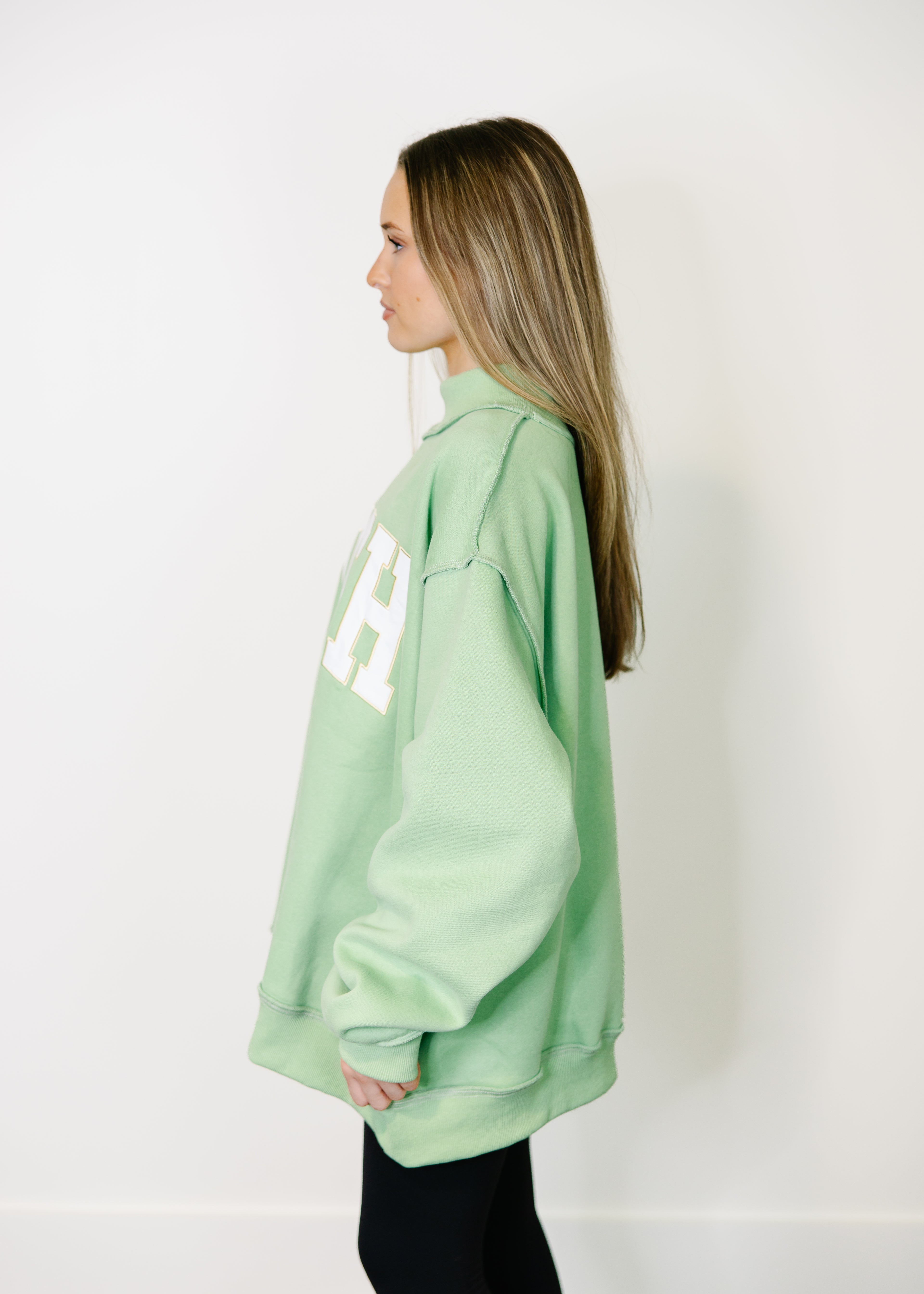 Posh Embroidered Mock Neck Sweatshirt