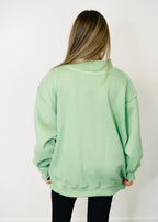 Posh Embroidered Mock Neck Sweatshirt
