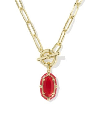 Elisa Enamel Link and Chain Necklace