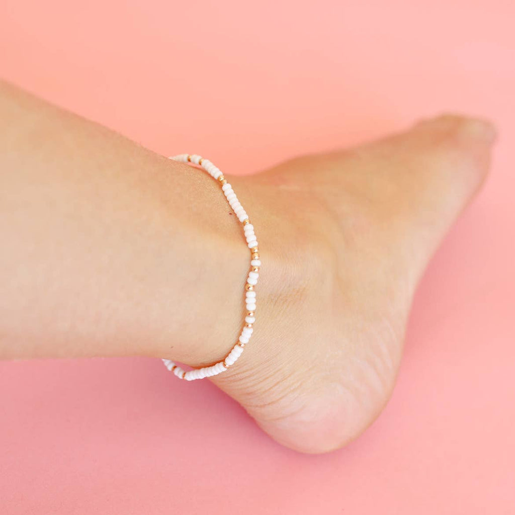 White Sprinkle Anklet