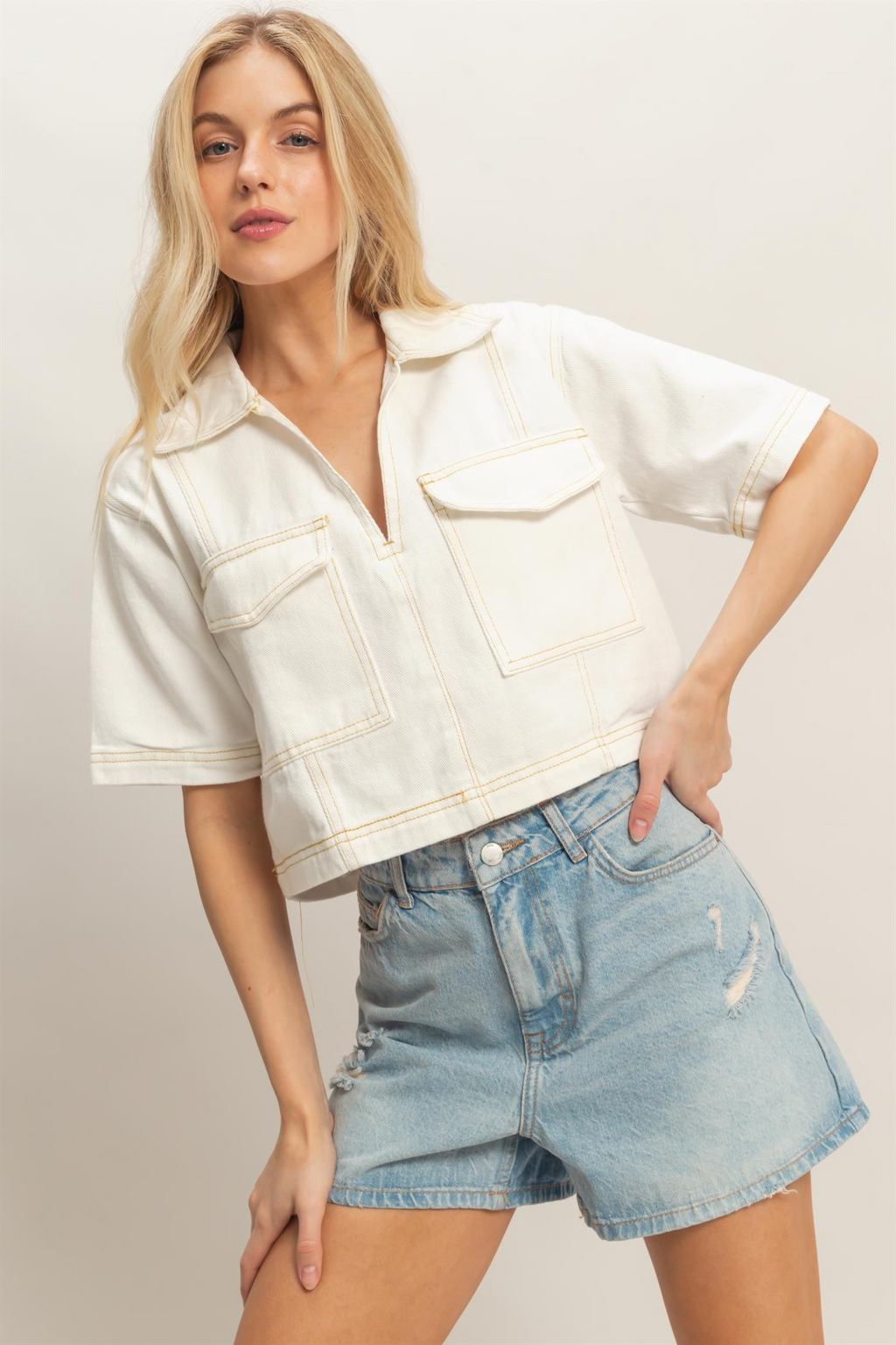 Boxy Denim Top