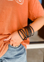 Set of 9 Elastic Glitter Bangle