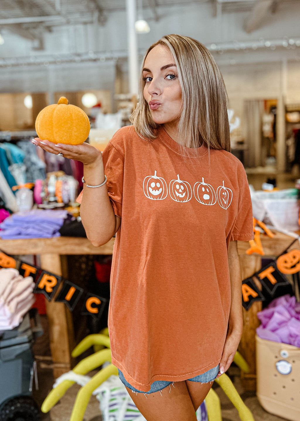 Large Flocked Pumpkin