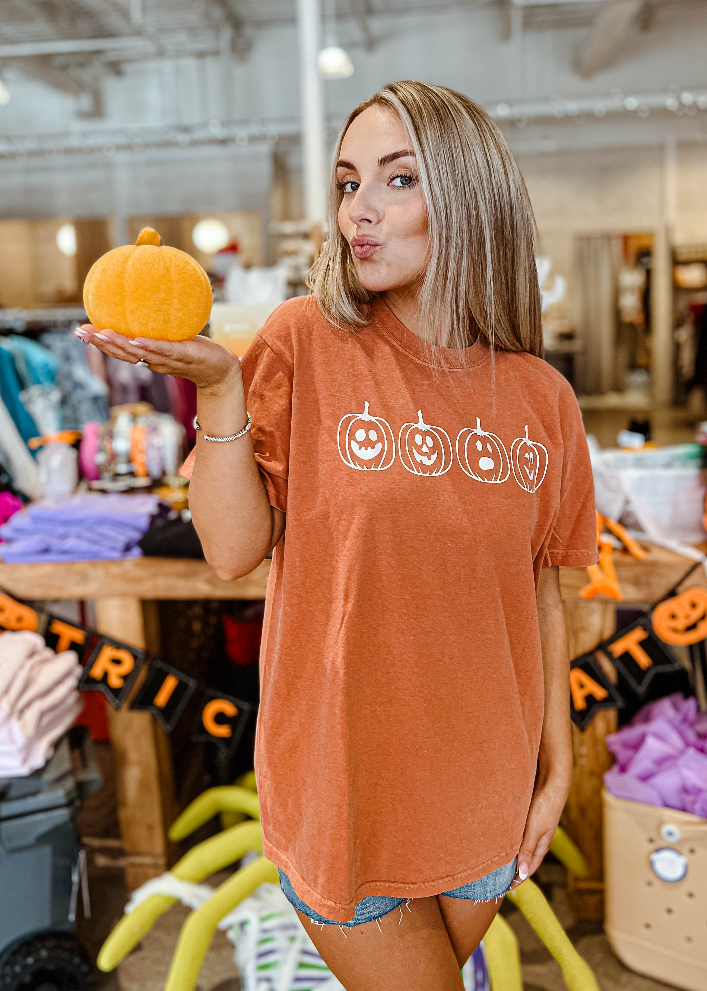 Large Flocked Pumpkin