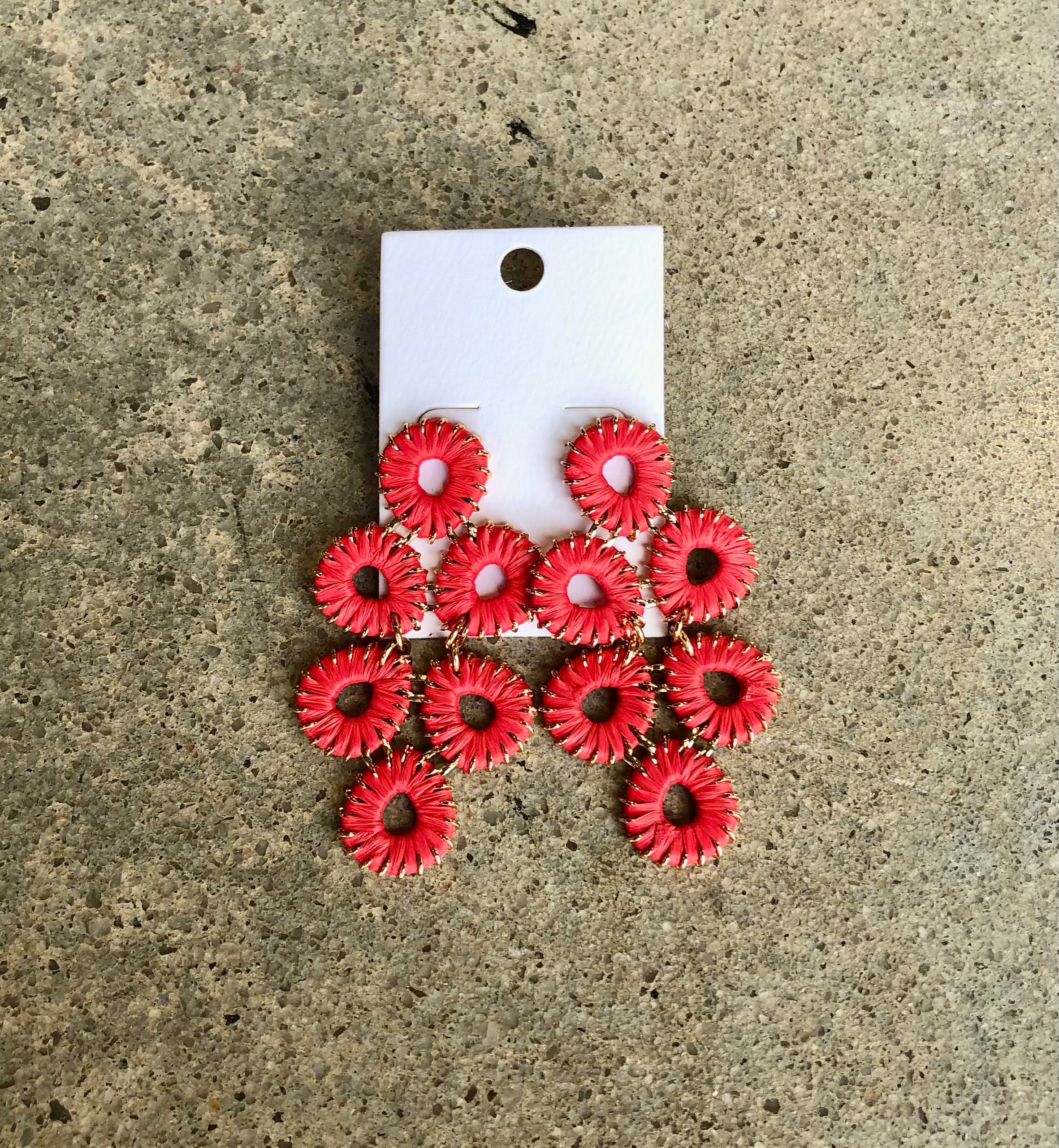 Raffia Wrapped Teardrop Earring