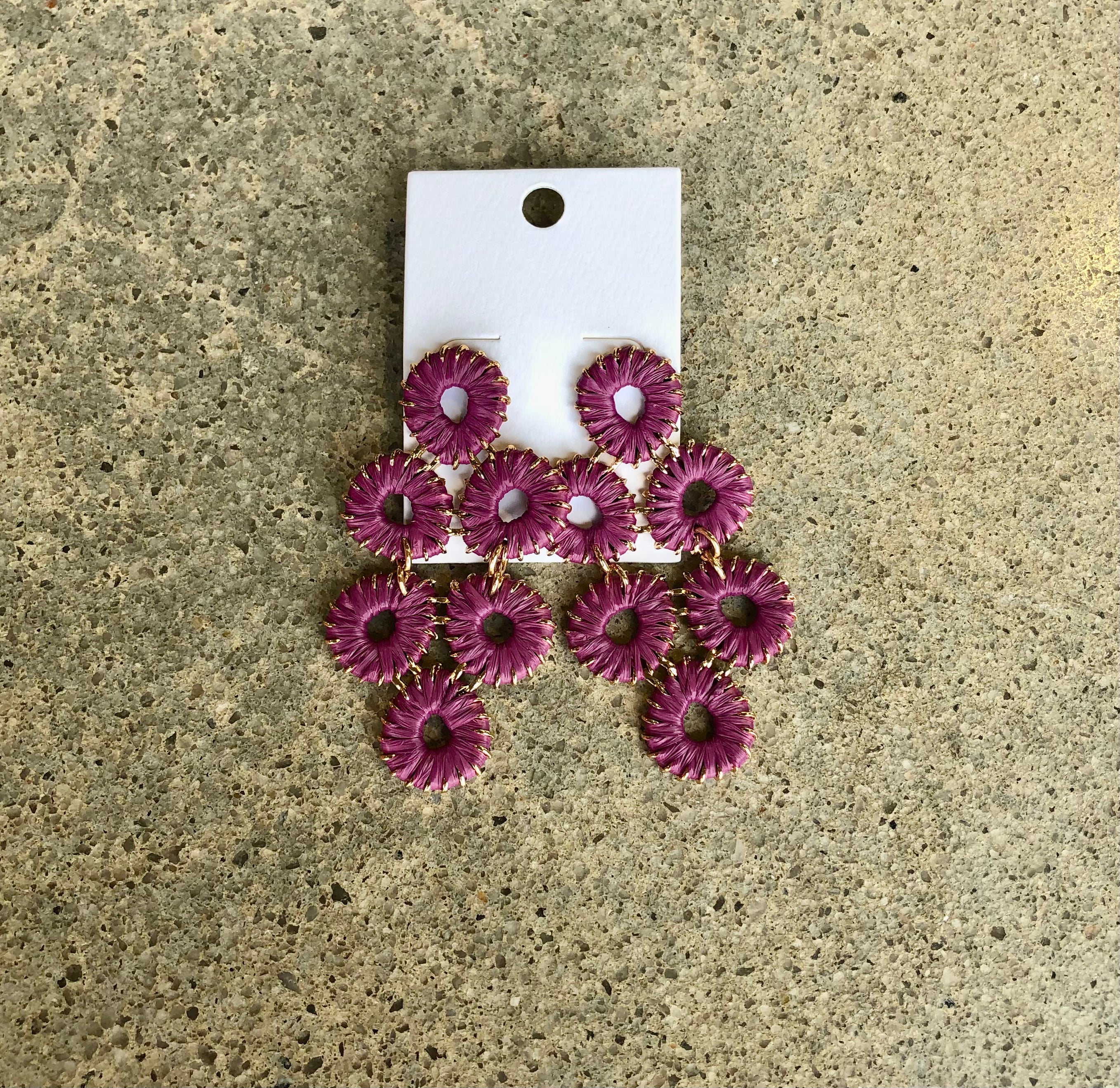 Raffia Wrapped Teardrop Earring