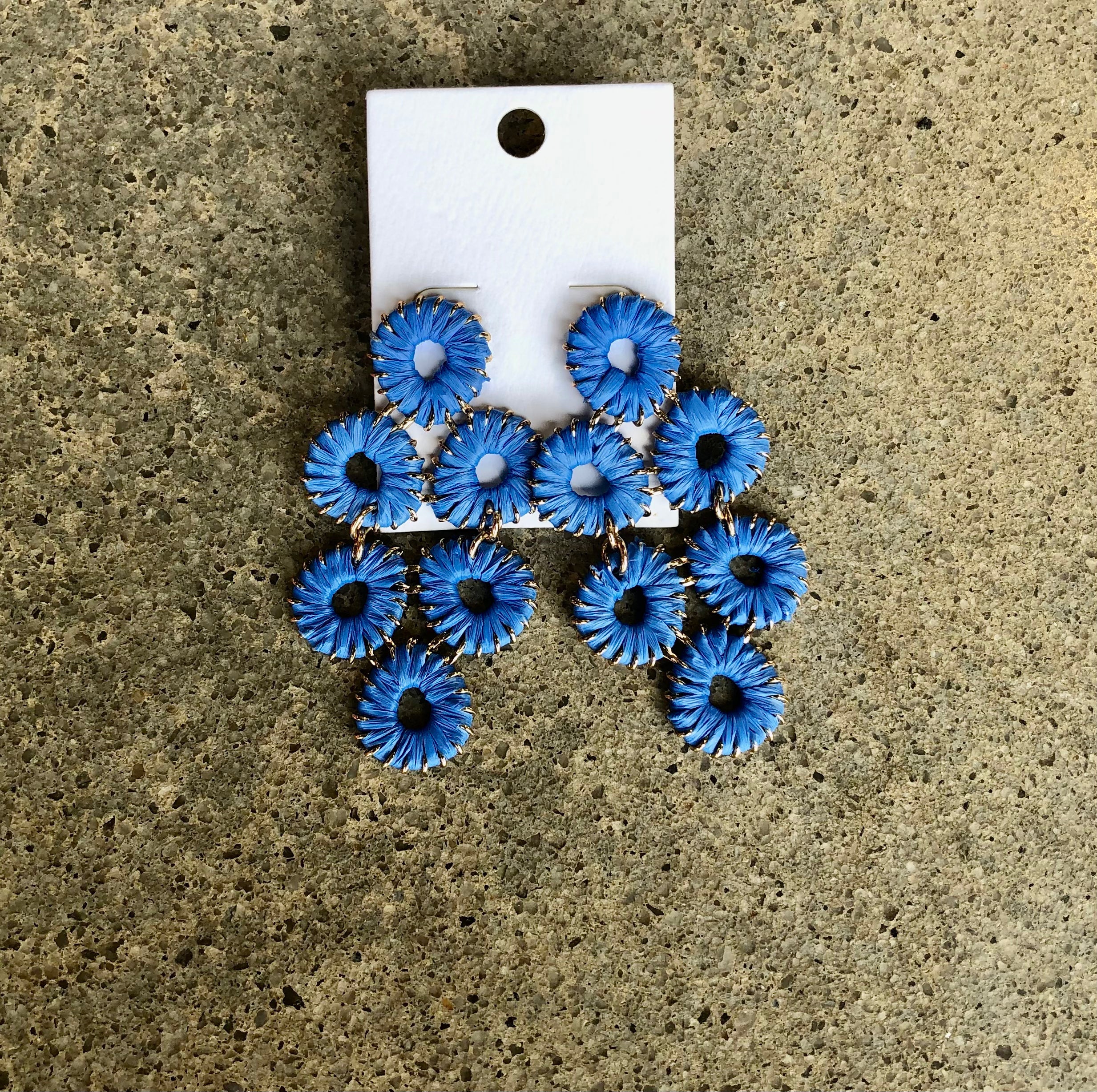 Raffia Wrapped Teardrop Earring