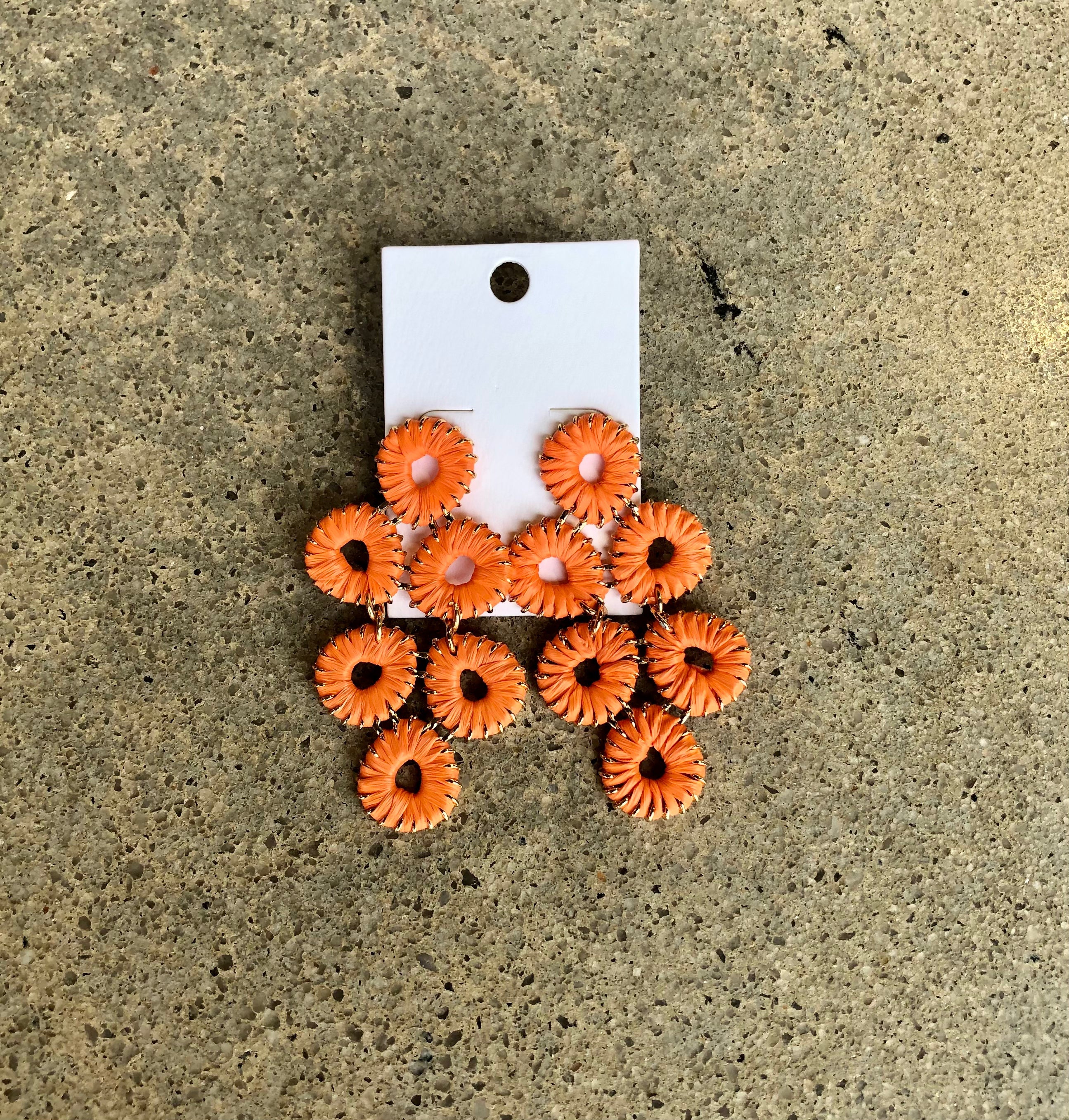 Raffia Wrapped Teardrop Earring