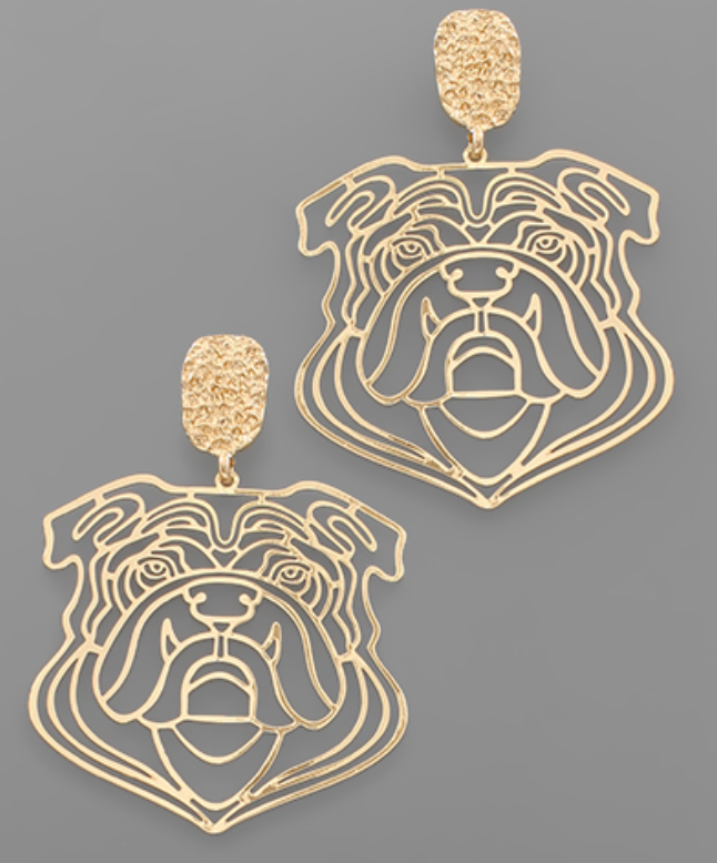 Bulldog Cutout Earrings