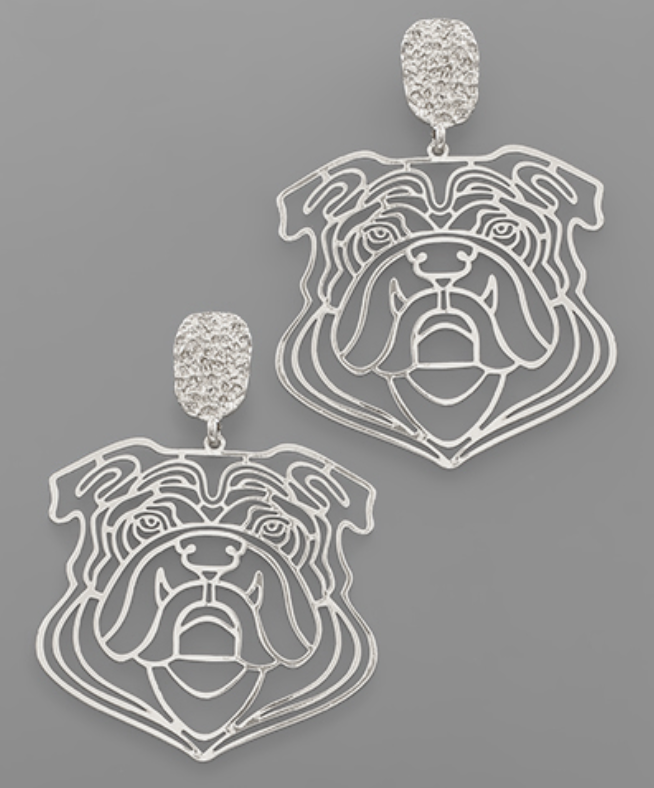 Bulldog Cutout Earrings