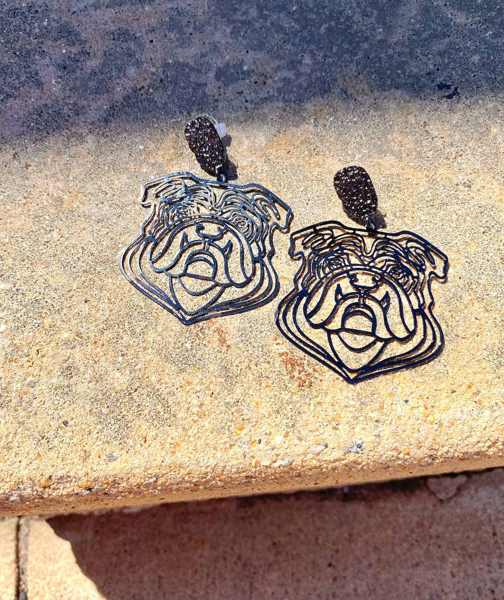 Bulldog Cutout Earrings