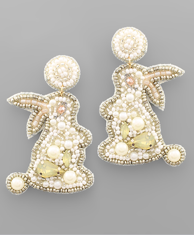 Beaded Easter Bunny Earrings