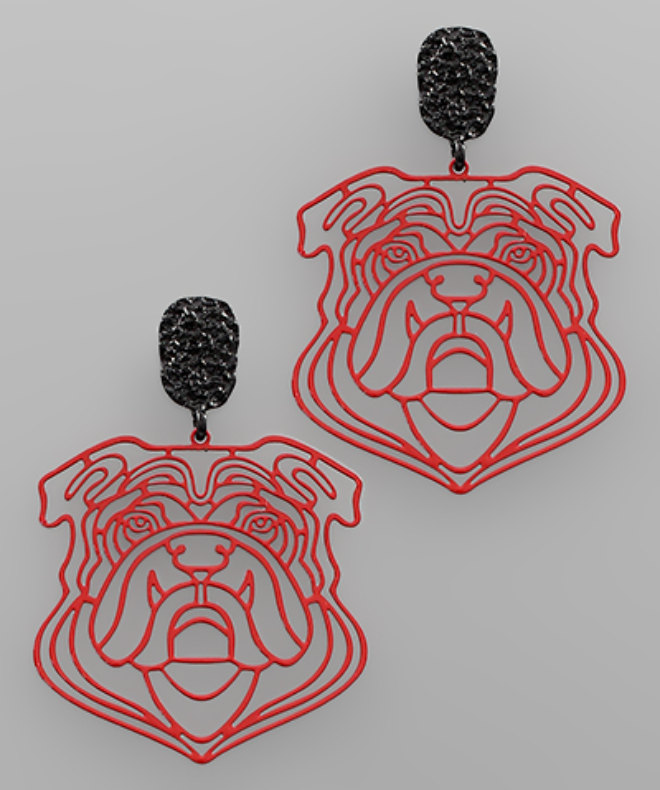 Bulldog Cutout Earrings