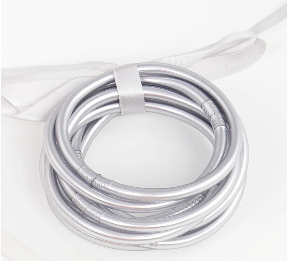 Set of 9 Elastic Glitter Bangle