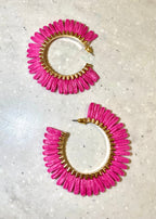 Statement Raffia Hoops