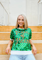 Queen Of Green Paillette Sweater