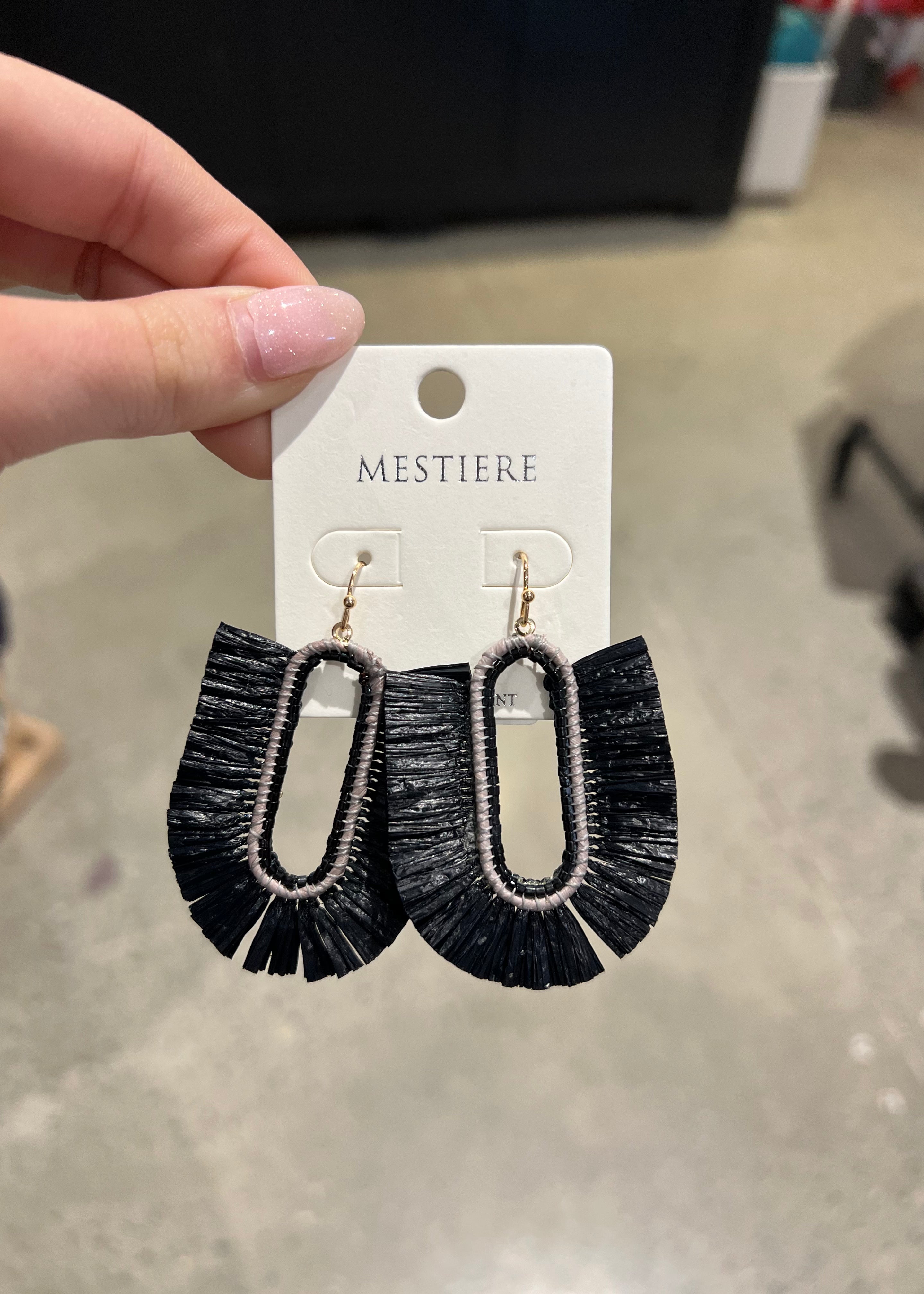 Oval Raffia Earrings