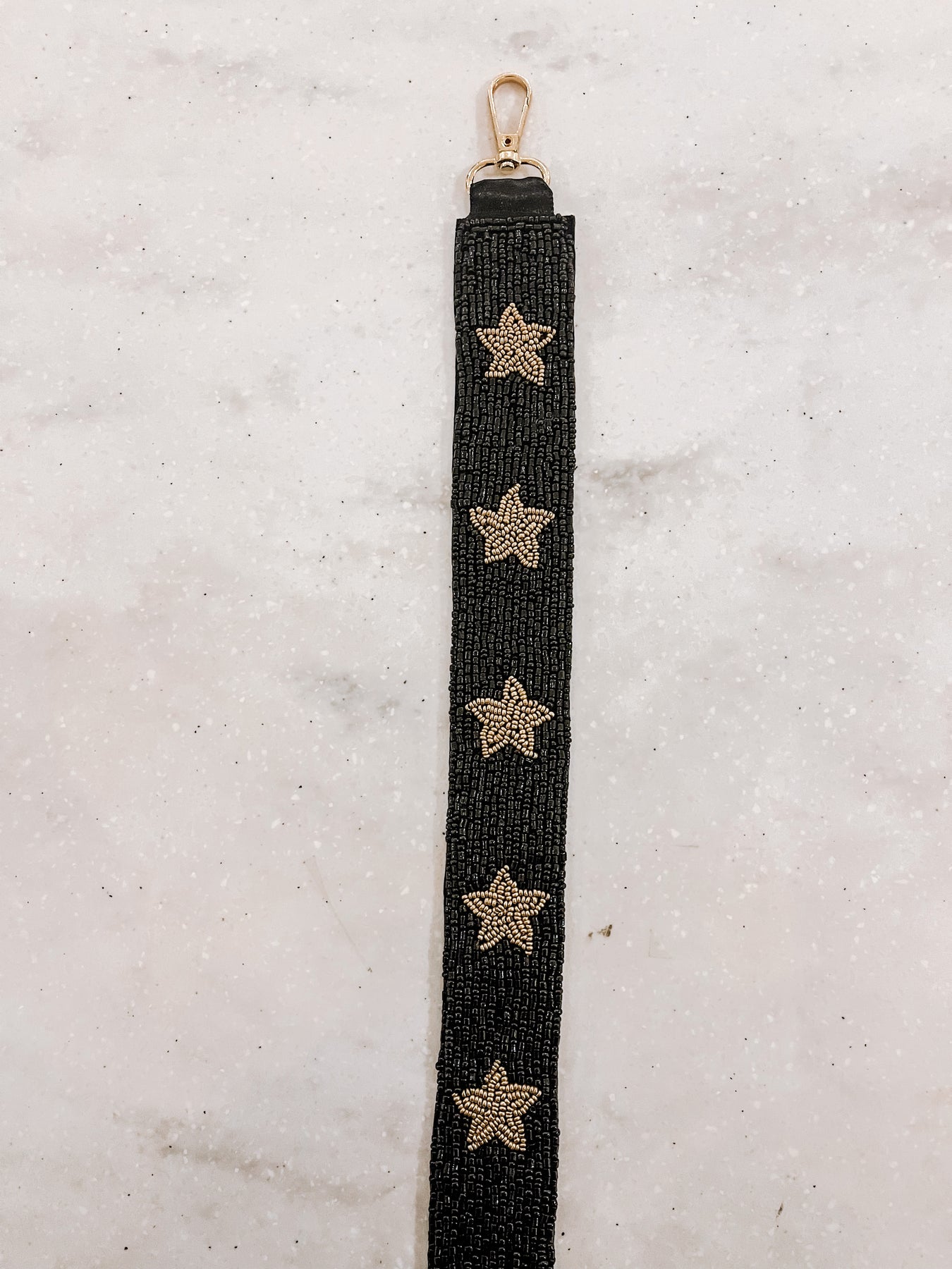 Red & Black Star Beaded Purse Strap